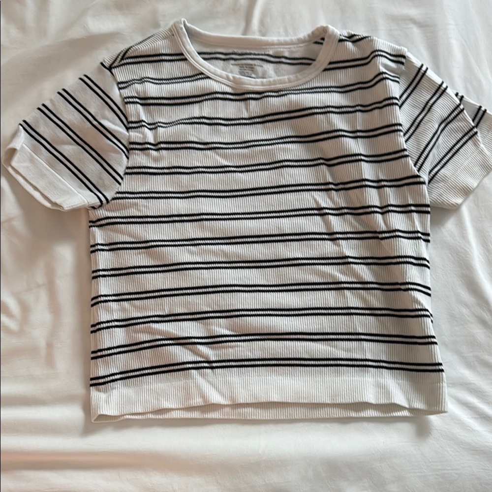 Striped White and Black T-Shirt